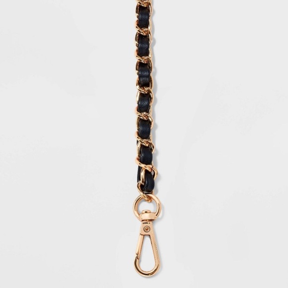 A New Day Gold Chain with Faux Leather Crossbody Handbag Strap NWT - Picture 3 of 4